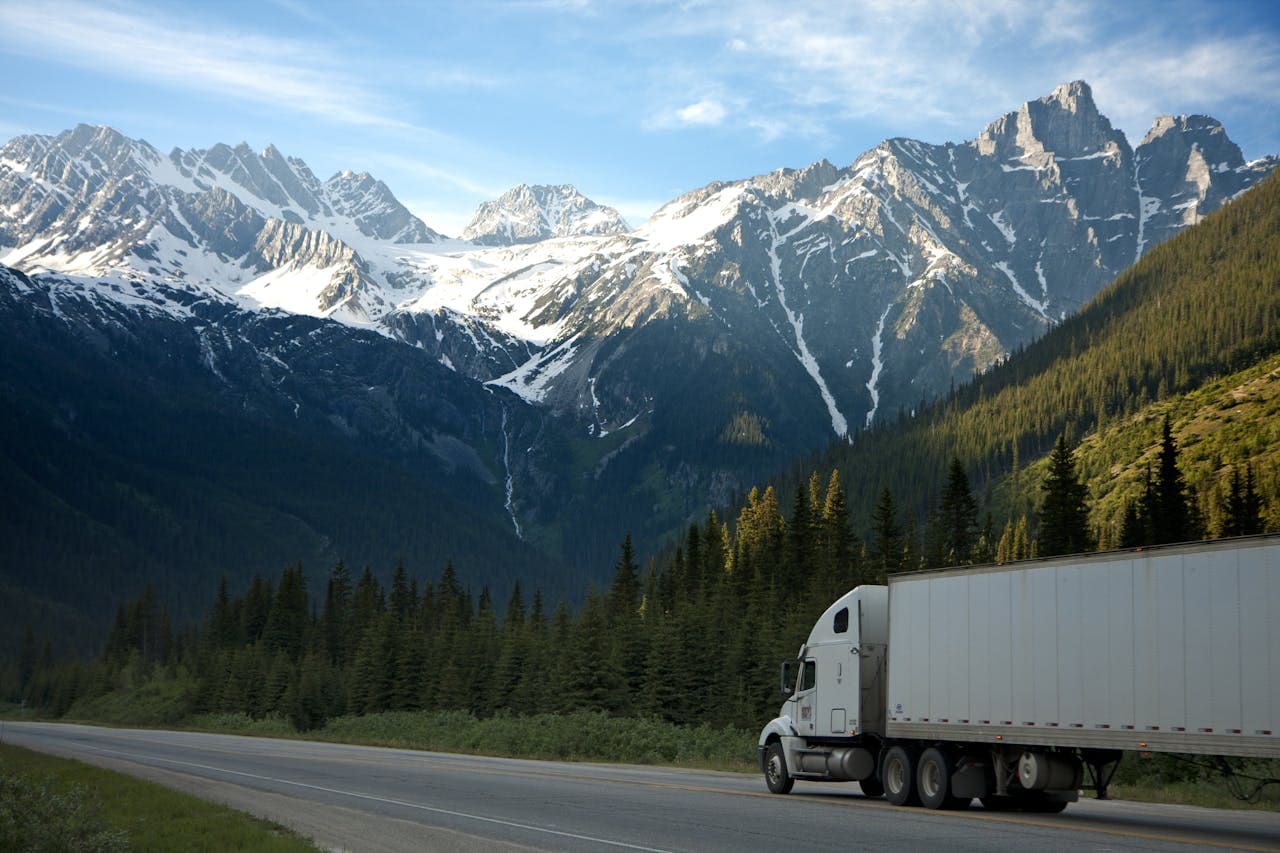 A mountain view from a driver on the side of a road preparing to contact a Charleston truck accident attorney