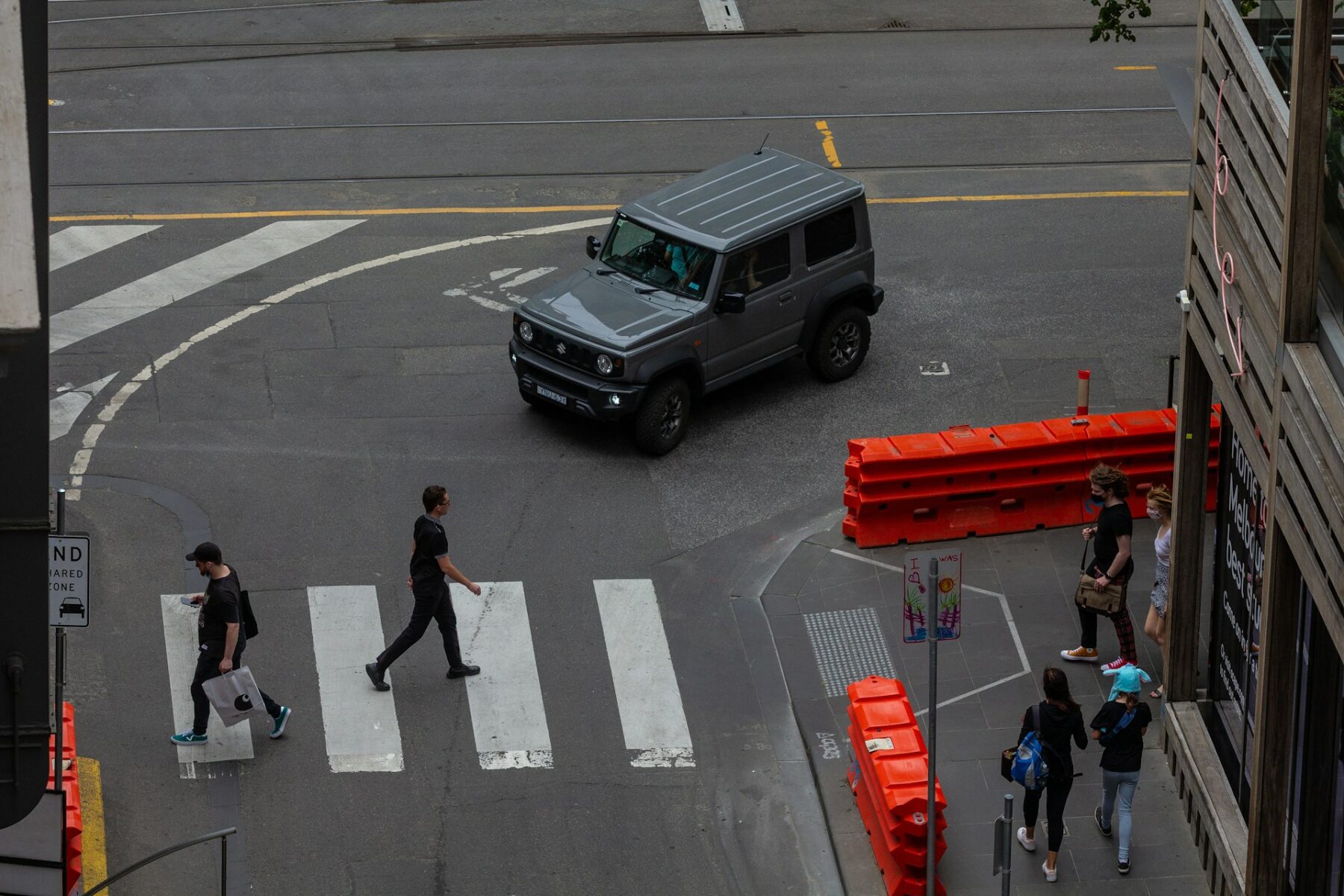 Pedestrians in a crosswalk