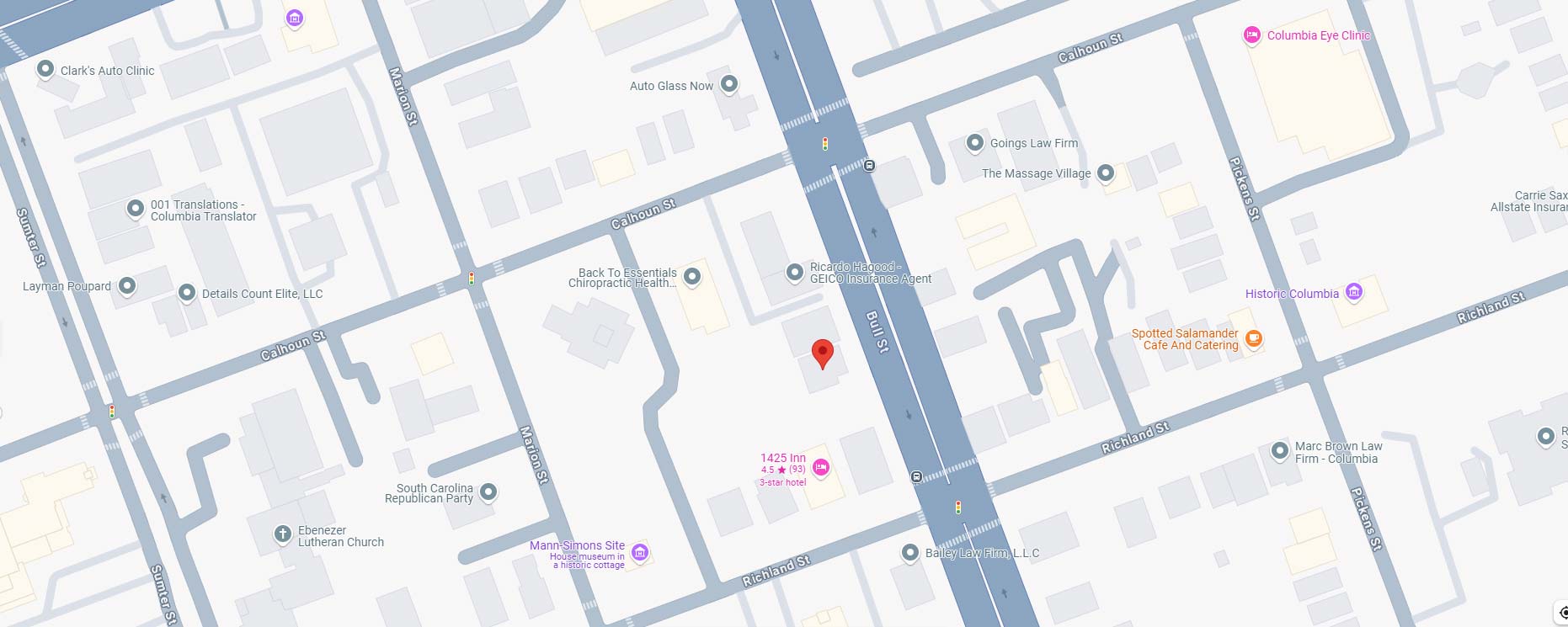 A map showing the location of DSB Law Firm