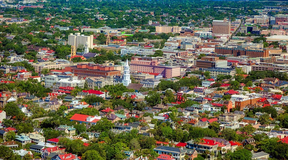An aerial view of South Carolina