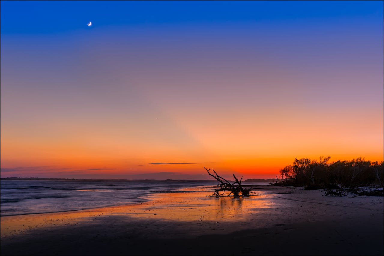 South Carolina beach at sunset