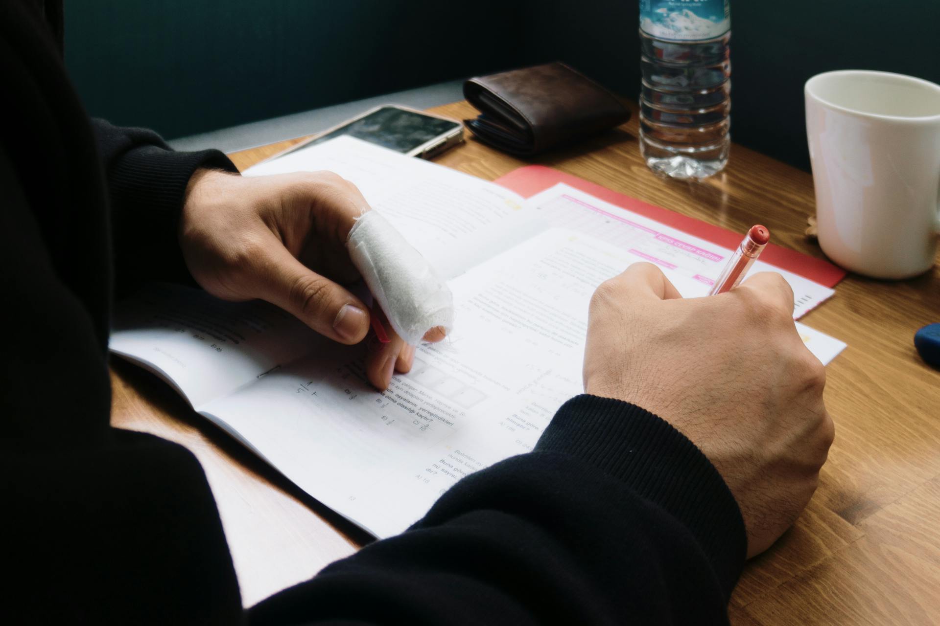 An injured worker filling out an injury claim.