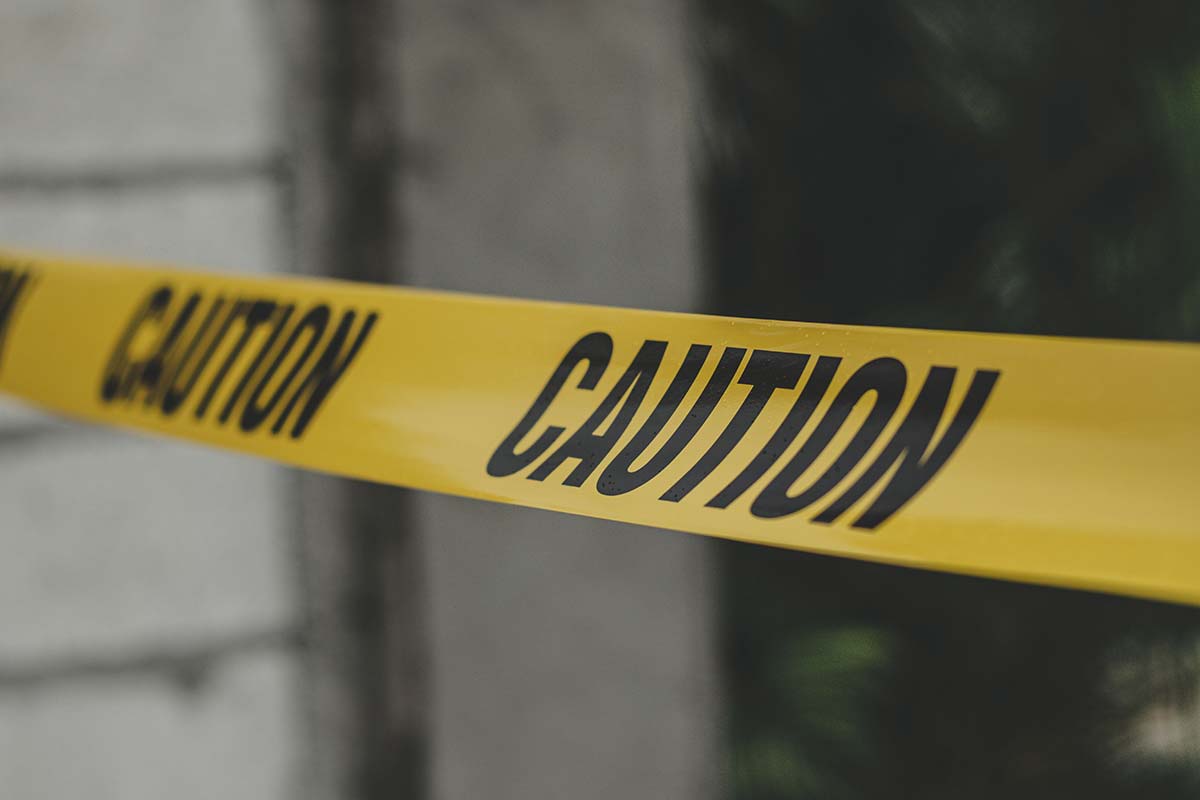 Yellow caution tape near a hazard, showing a case handled by Columbia premises liability attorneys